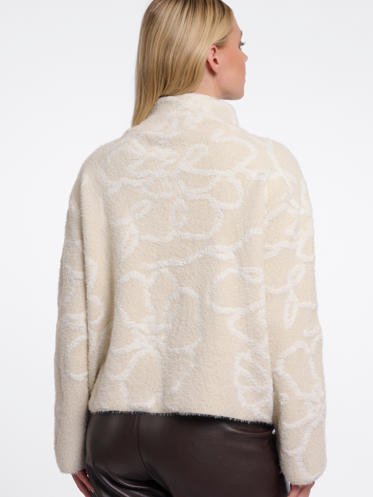 Rino & Pelle Beth Short Jacket textured short jacket with high neckline and double-breasted buttons