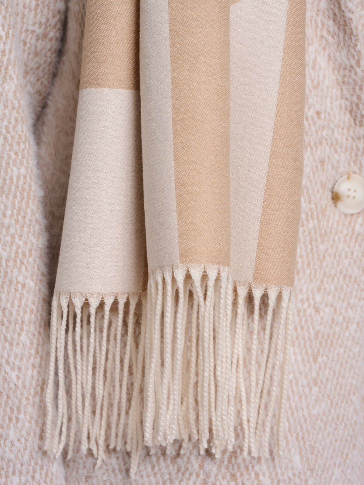 Rino & Pelle Esen Scarf soft oversized scarf with tonal pattern and fringed edges
