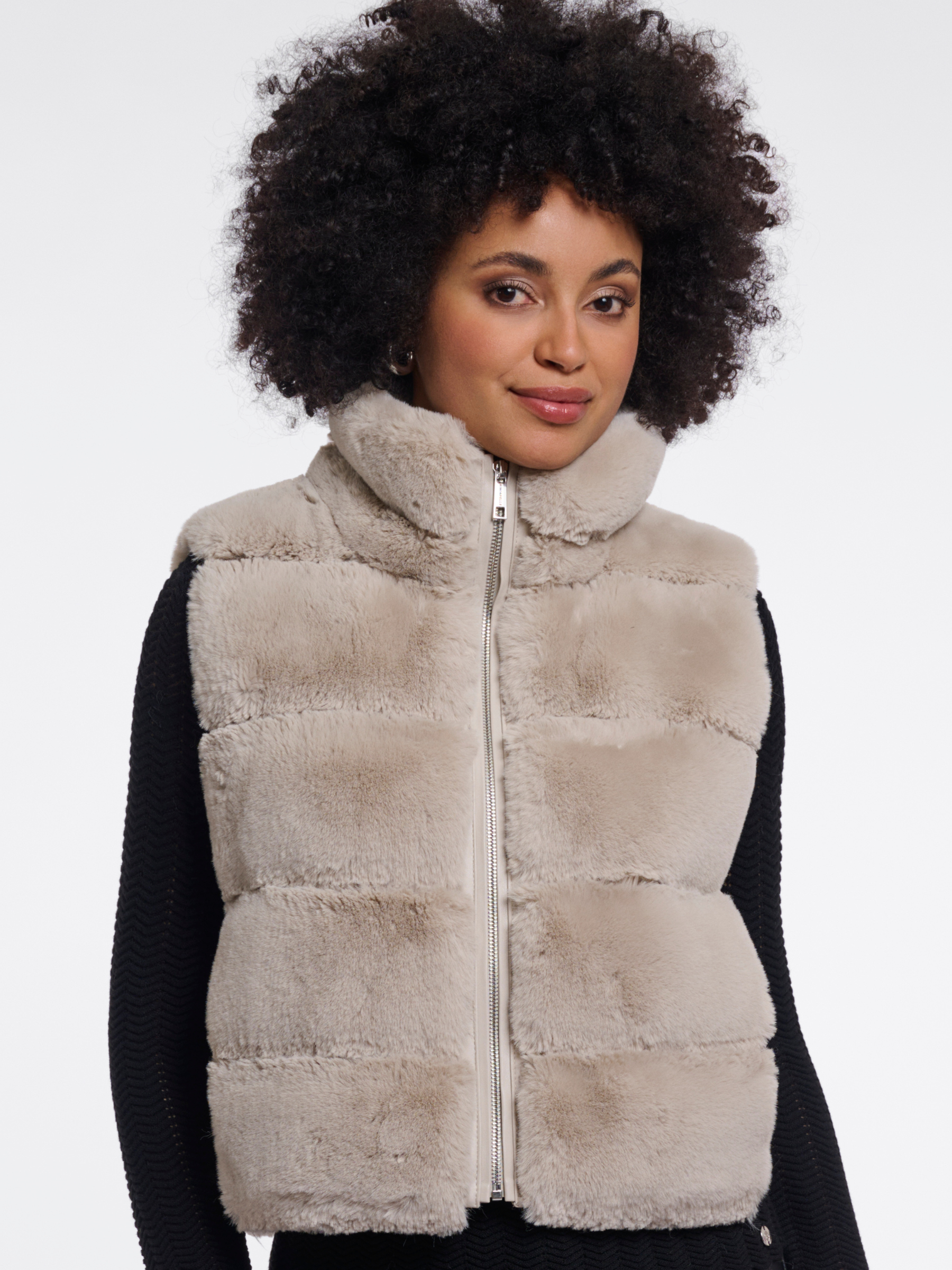 Rino & Pelle May Waistcoat plush padded waistcoat with zip fastening and high neckline