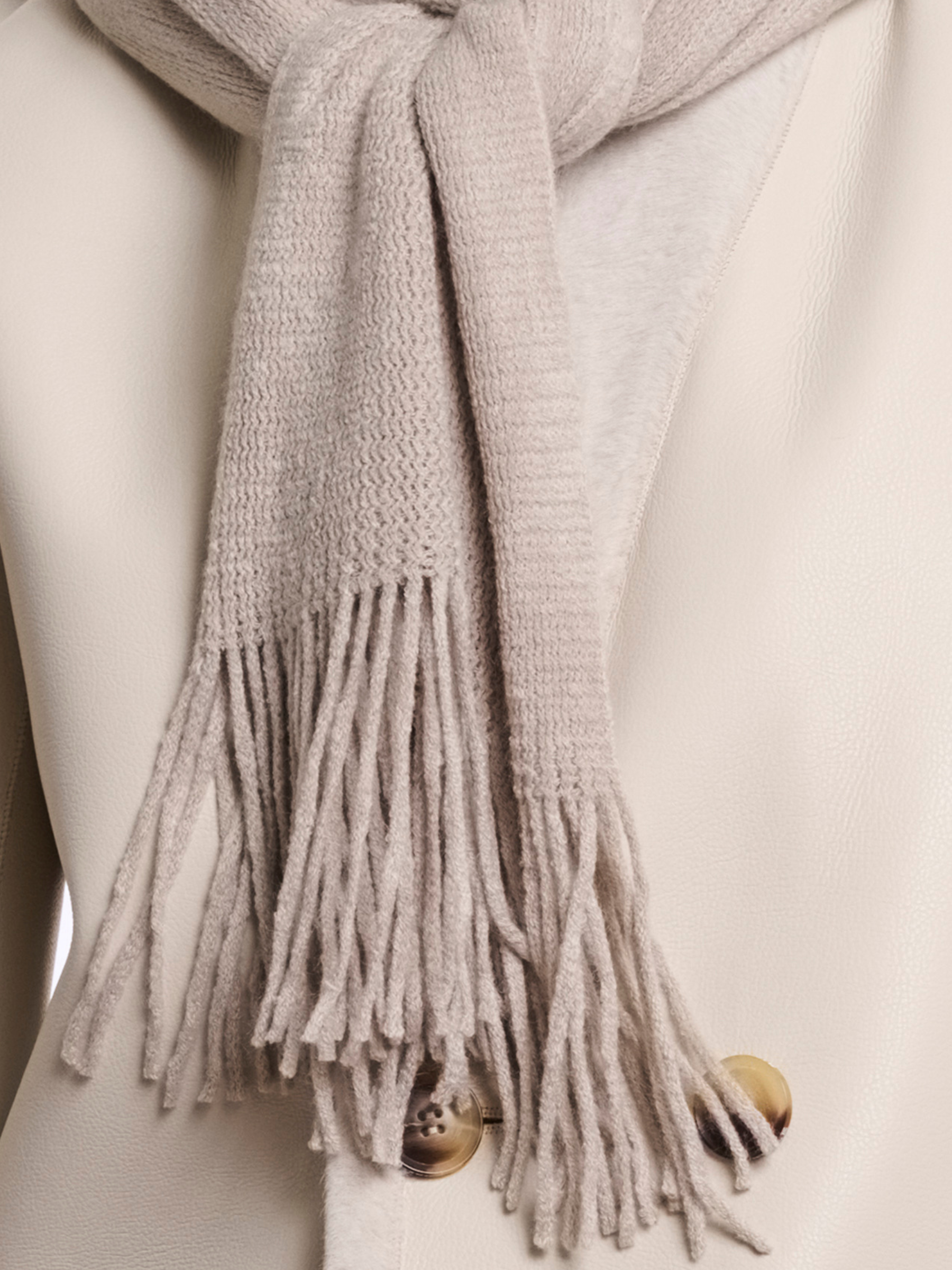 Rino & Pelle Vlien Faux Fur Knitted Scarf faux fur knitted scarf with fringed ends