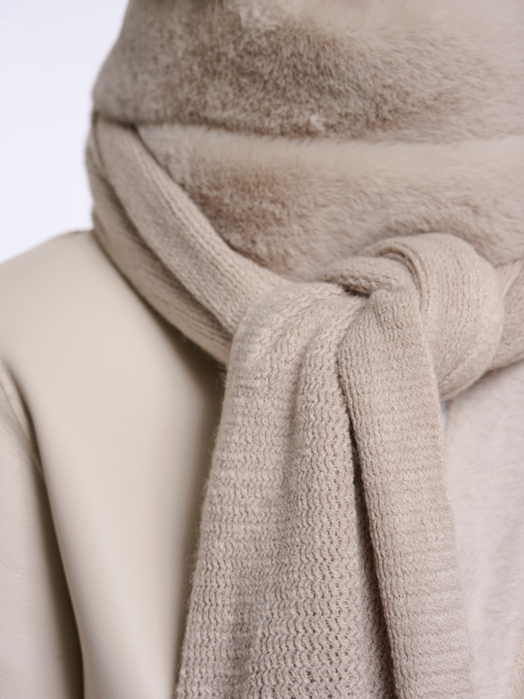 Rino & Pelle Vlien Faux Fur Knitted Scarf faux fur knitted scarf with fringed ends