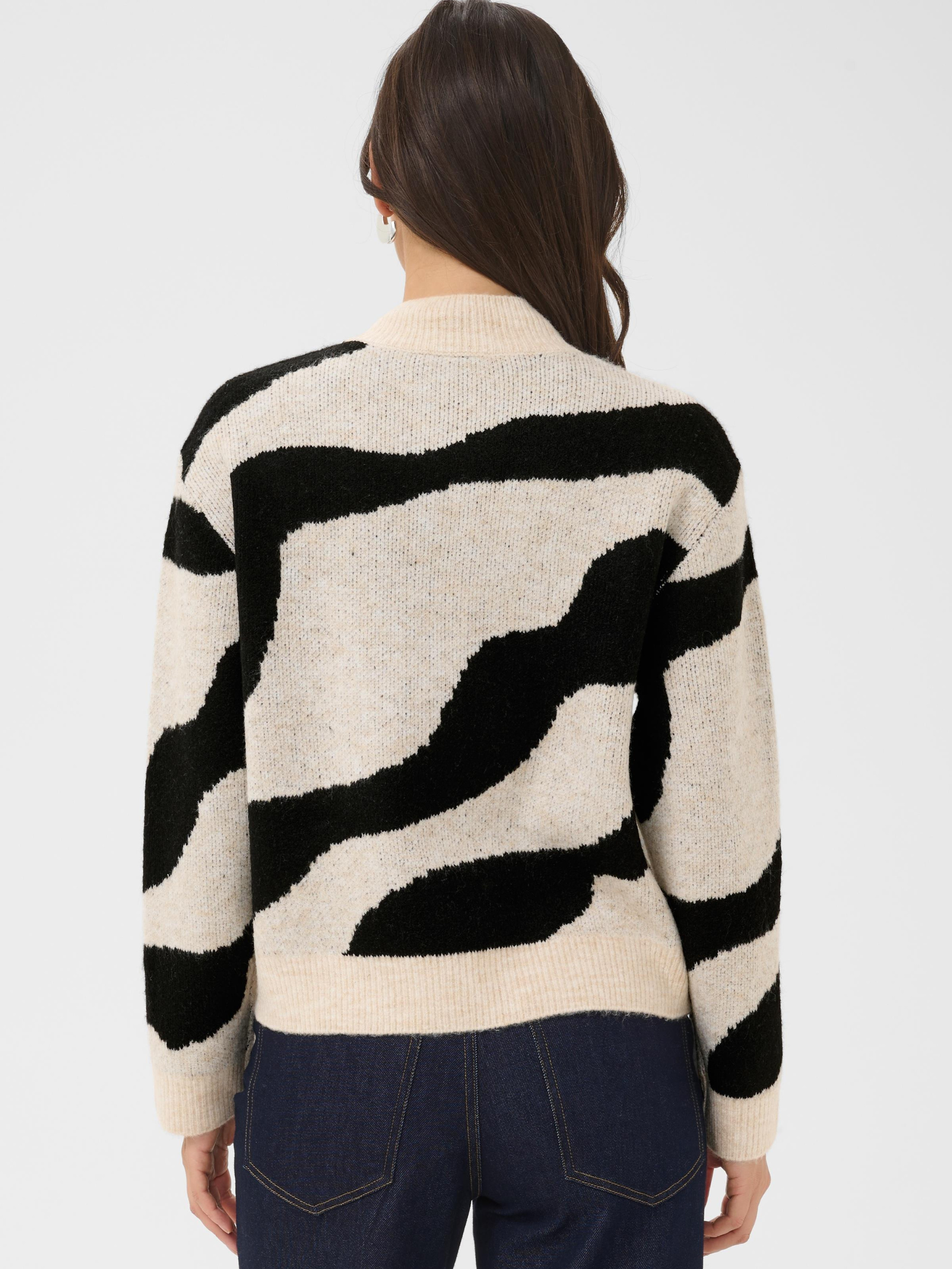 Saint Tropez Mallie Pullover with high neckline, abstract pattern, long sleeves and regular fit