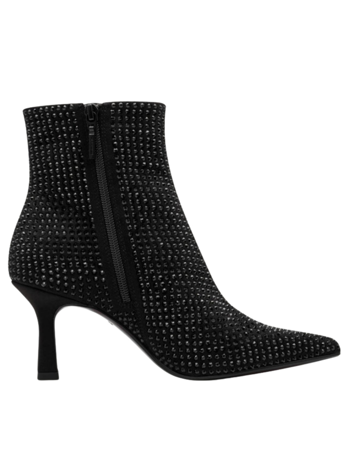 Tamaris 25385 043 Black Glam Boot with pointed toe, sparkling embellishment, stiletto heel and side zip fastening.