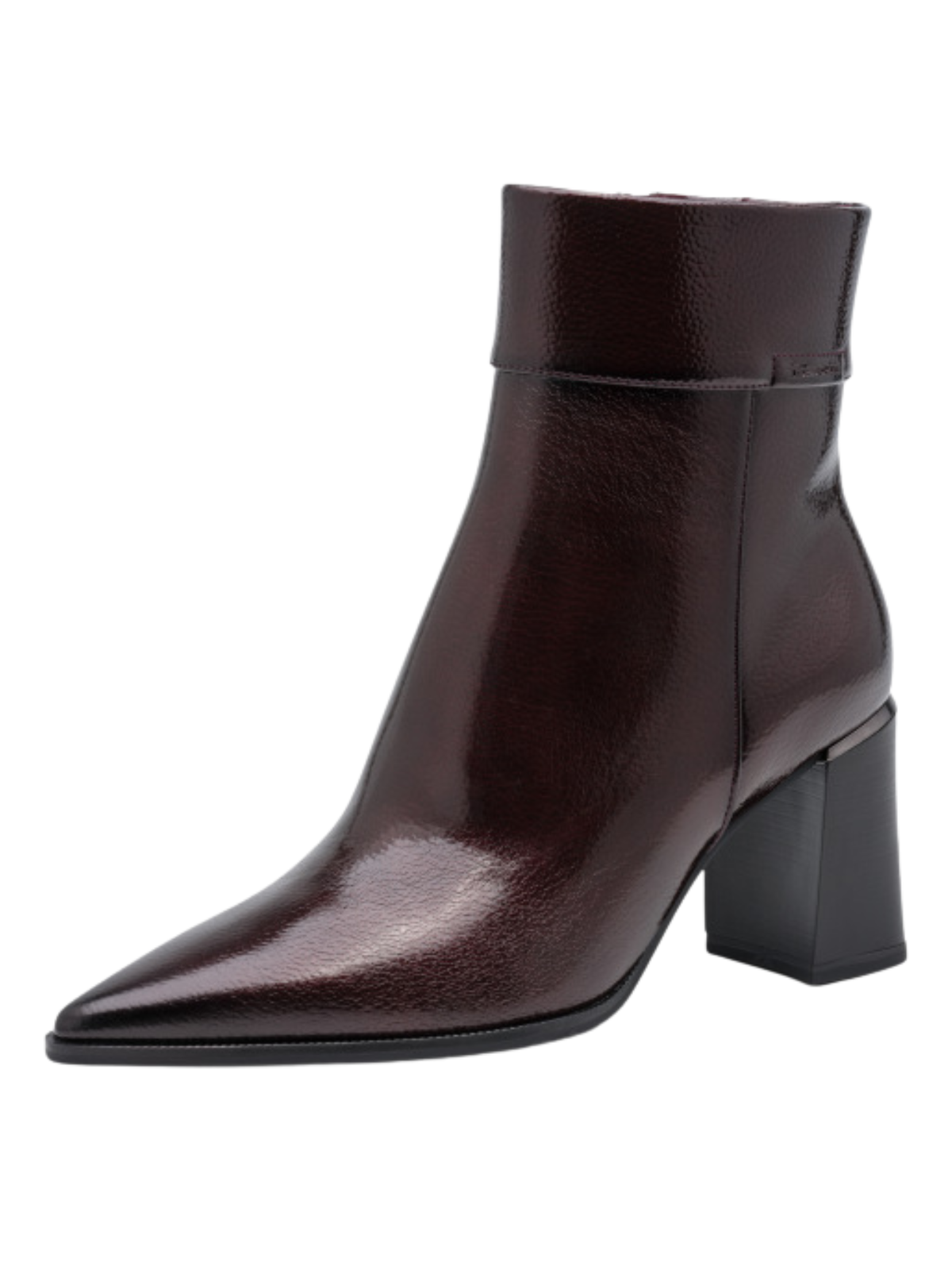 Tamaris 25395 537 Merlot Boot with pointed toe and 85mm block heel.