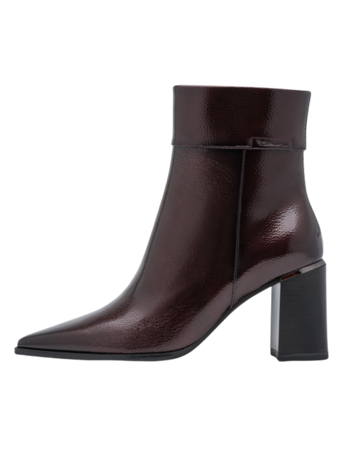 Tamaris 25395 537 Merlot Boot with pointed toe and 85mm block heel.