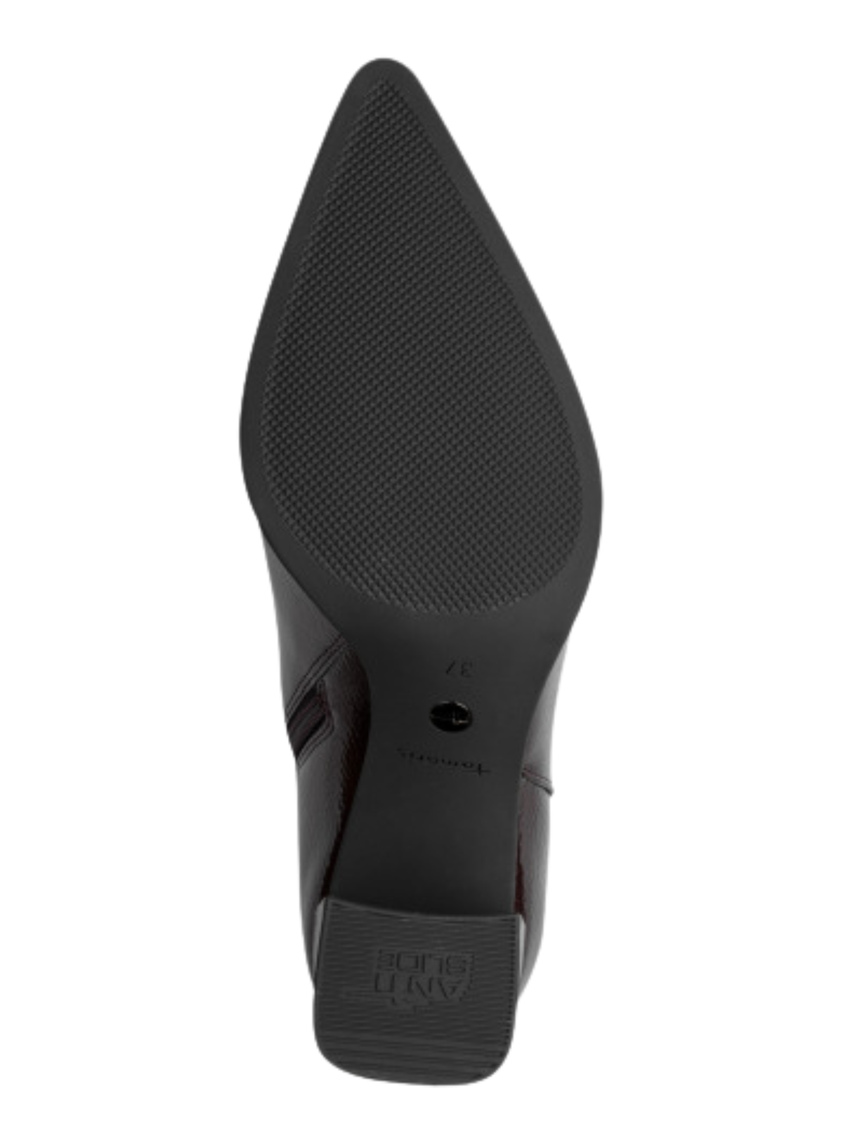 Tamaris 25395 537 Merlot Boot with pointed toe and 85mm block heel.