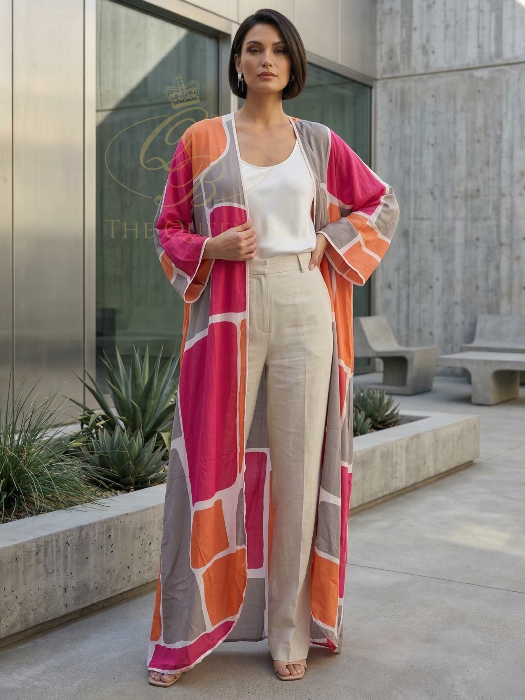 Tara Vao Maora 6053 Jacket lightweight relaxed jacket with colour block design and flowing silhouette.