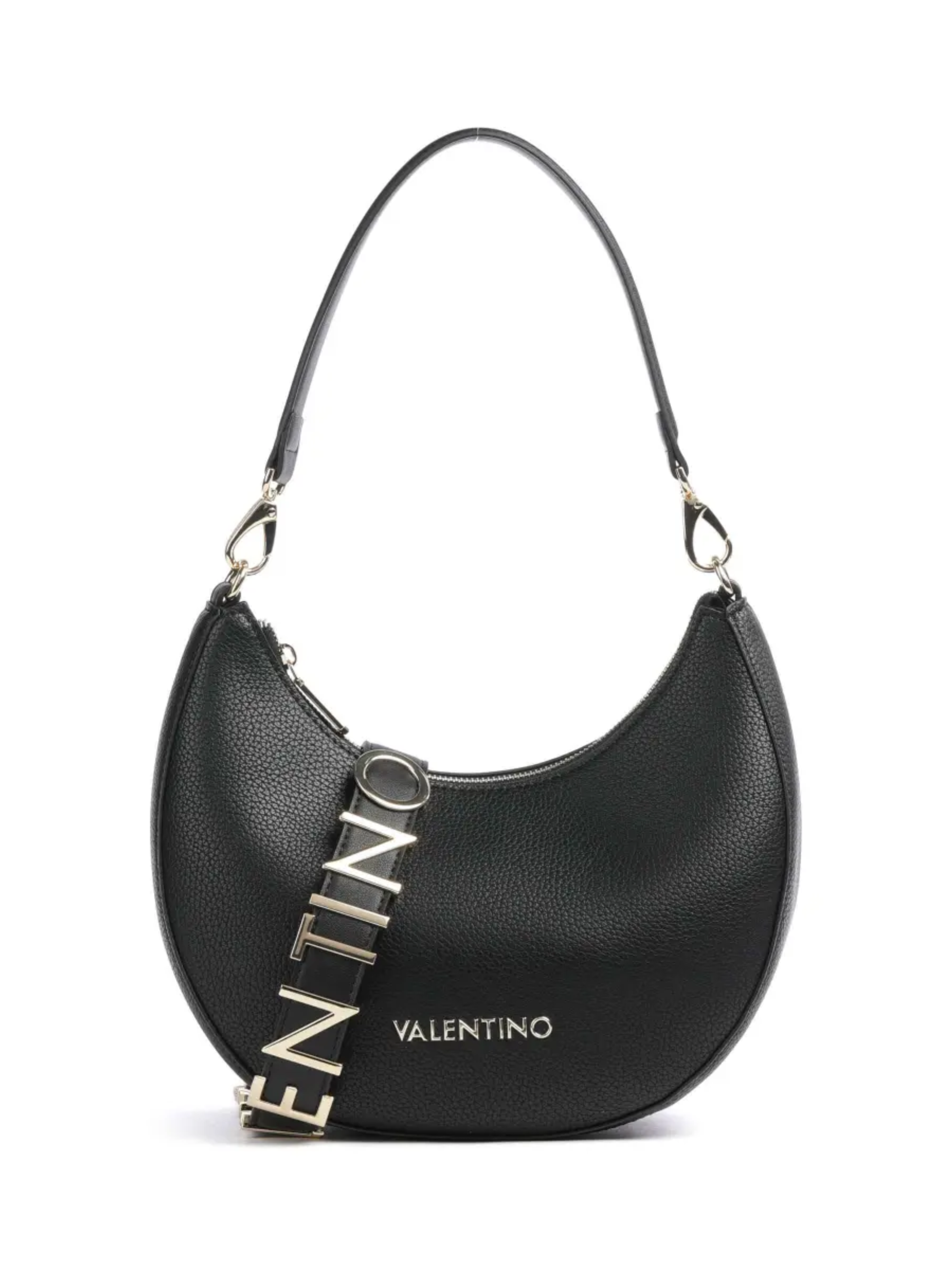 Valentino Alexia hobo bag designer shoulder bag with detachable Valentino logo strap and curved silhouette.