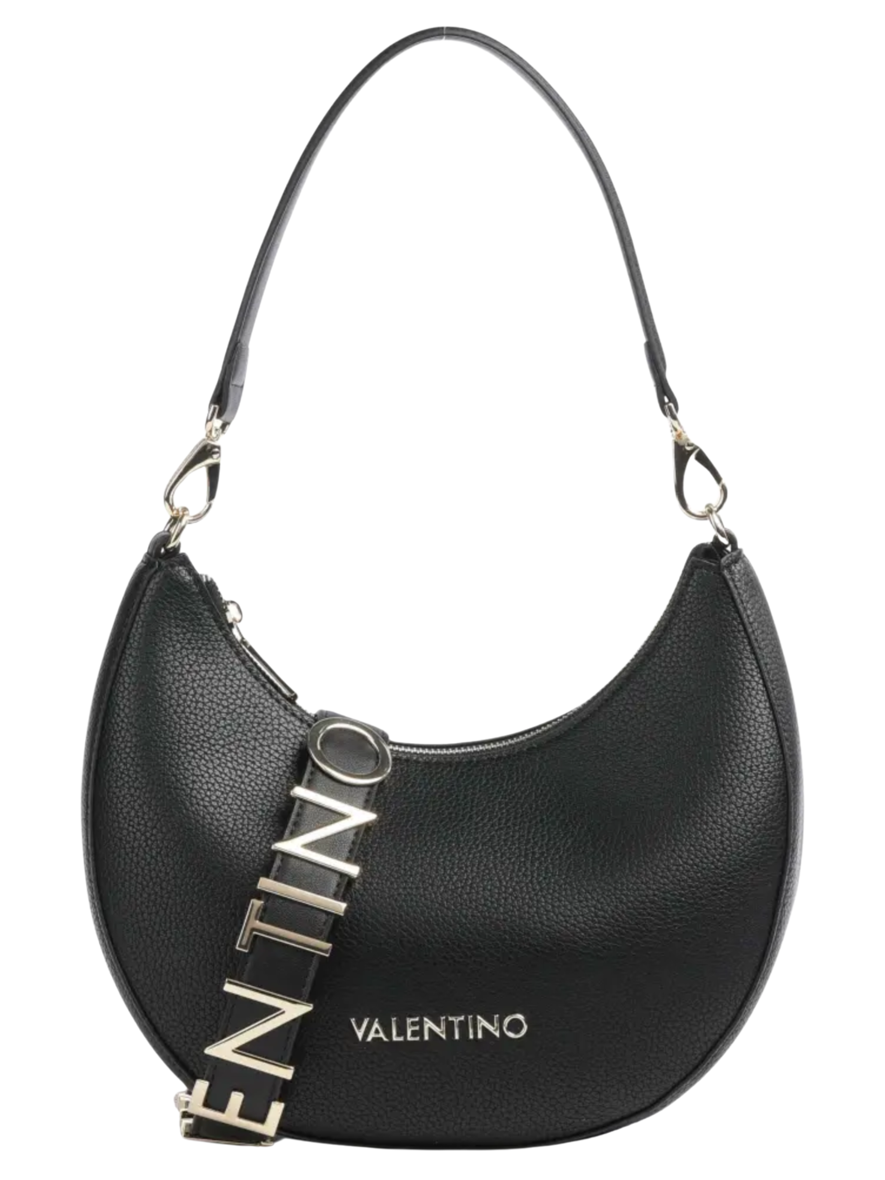 Valentino Alexia hobo bag designer shoulder bag with detachable Valentino logo strap and curved silhouette.