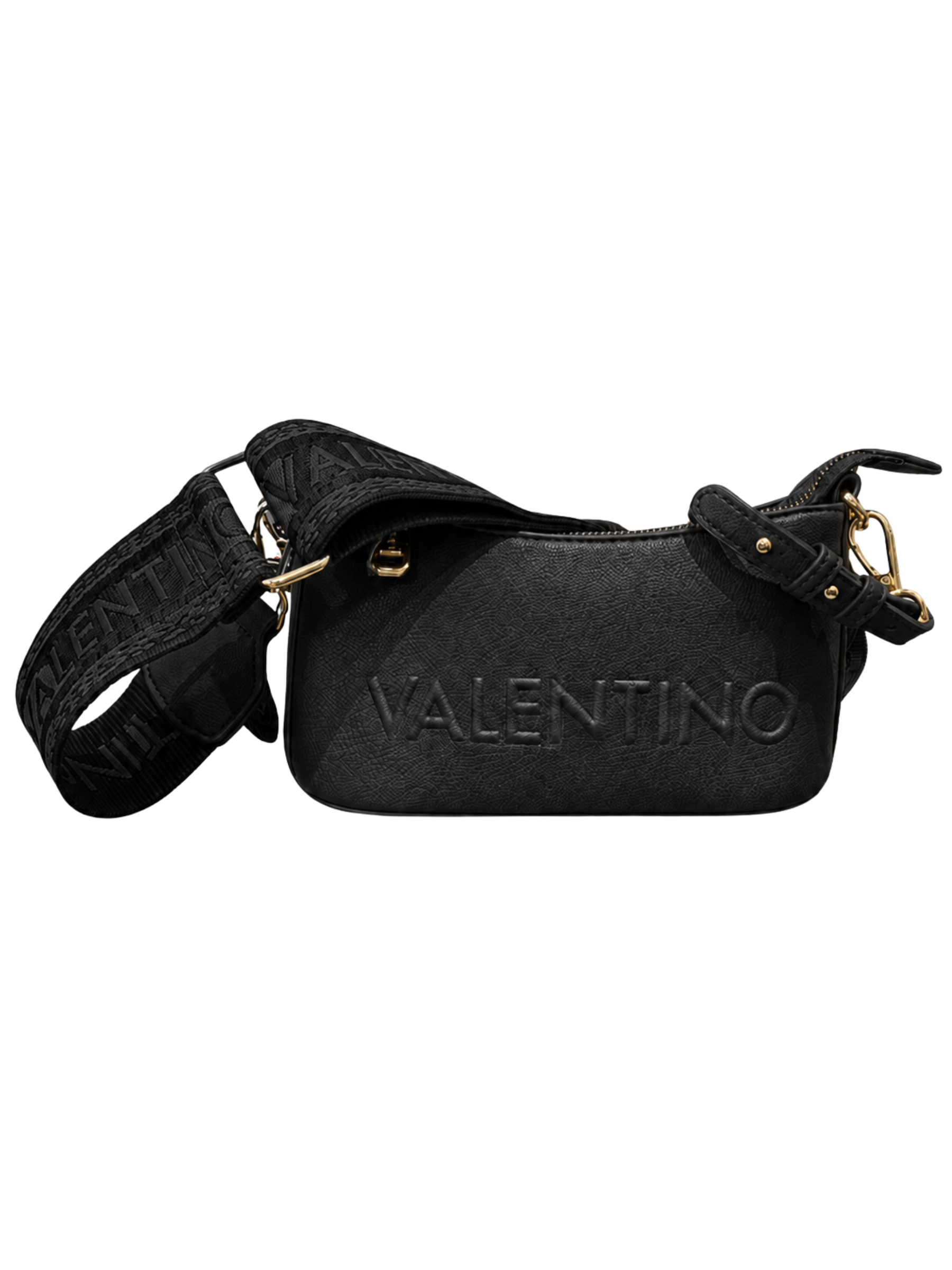 Valentino Bianka Re Shoulder Bag with embossed branding, zip fastening and branded webbing strap