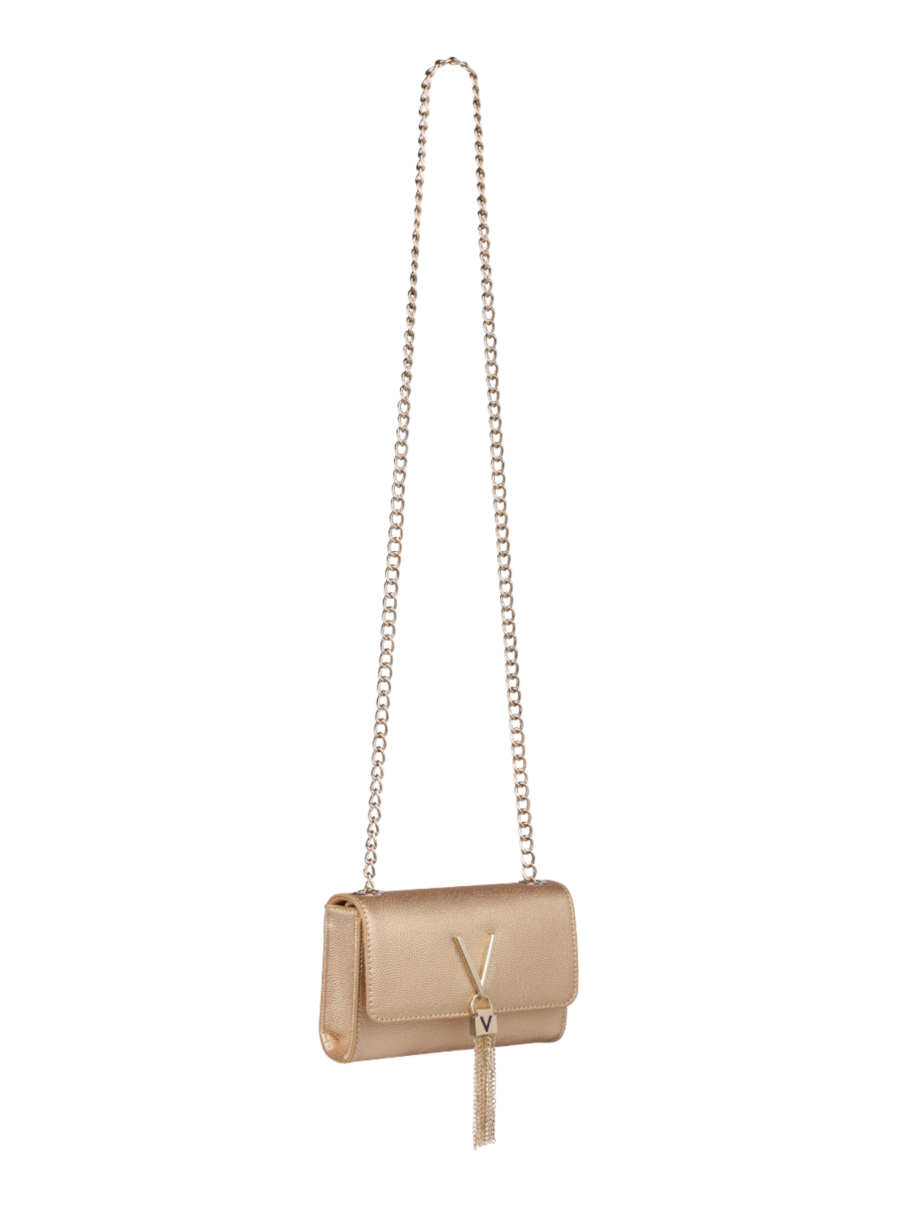 Valentino Divina Pochette Bag compact flap bag with chain strap and V logo detail