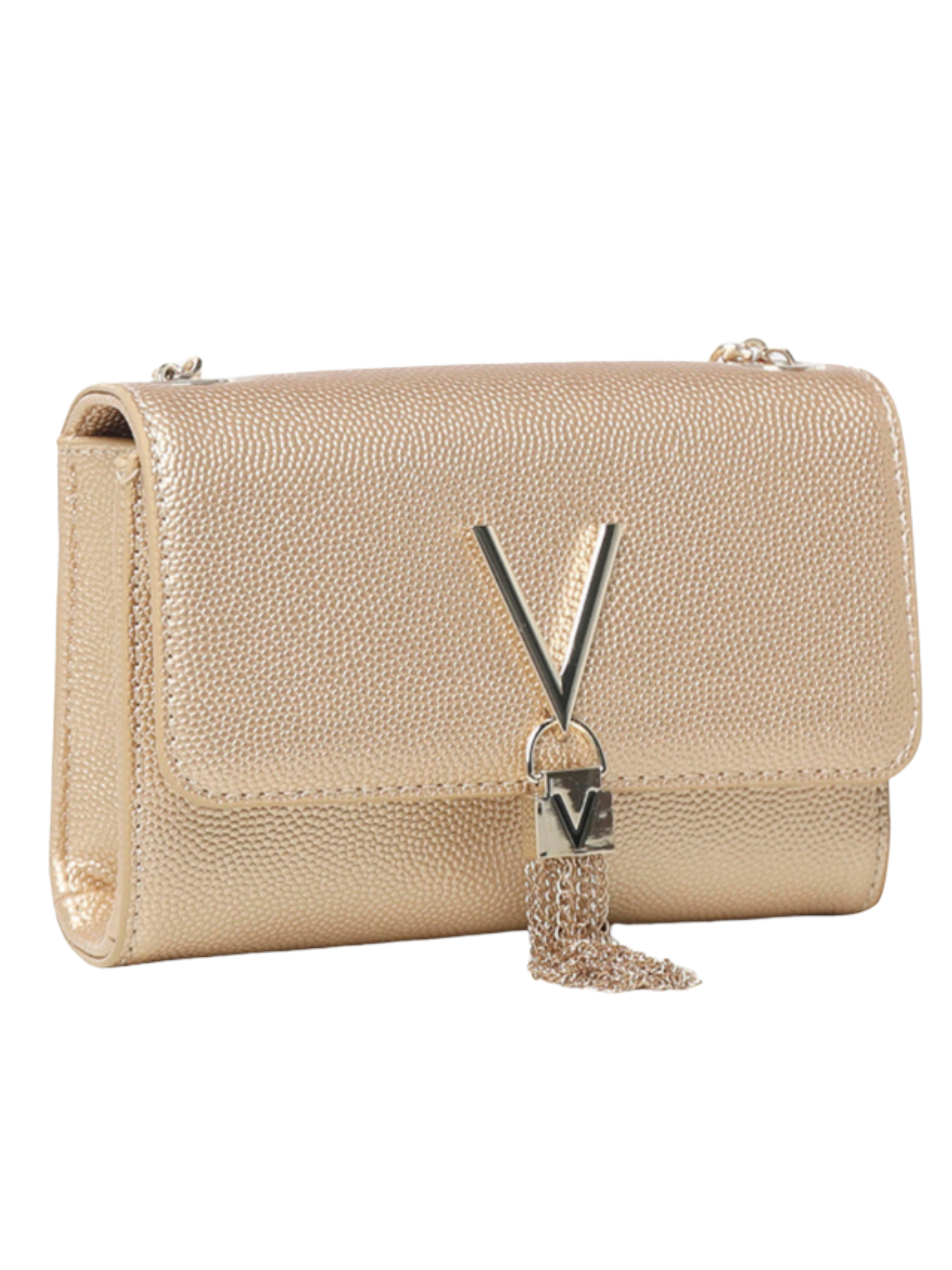 Valentino Divina Pochette Bag compact flap bag with chain strap and V logo detail