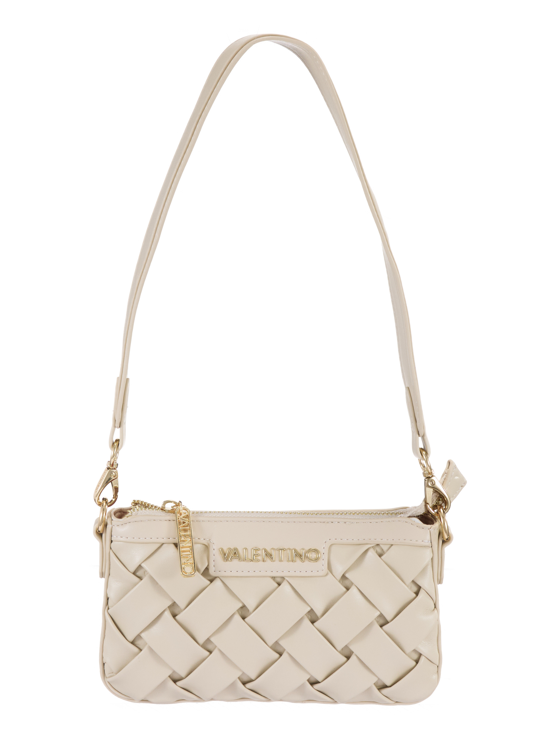 Valentino Ennis shoulder bag woven designer crossbody bag with adjustable strap and Valentino logo plaque.