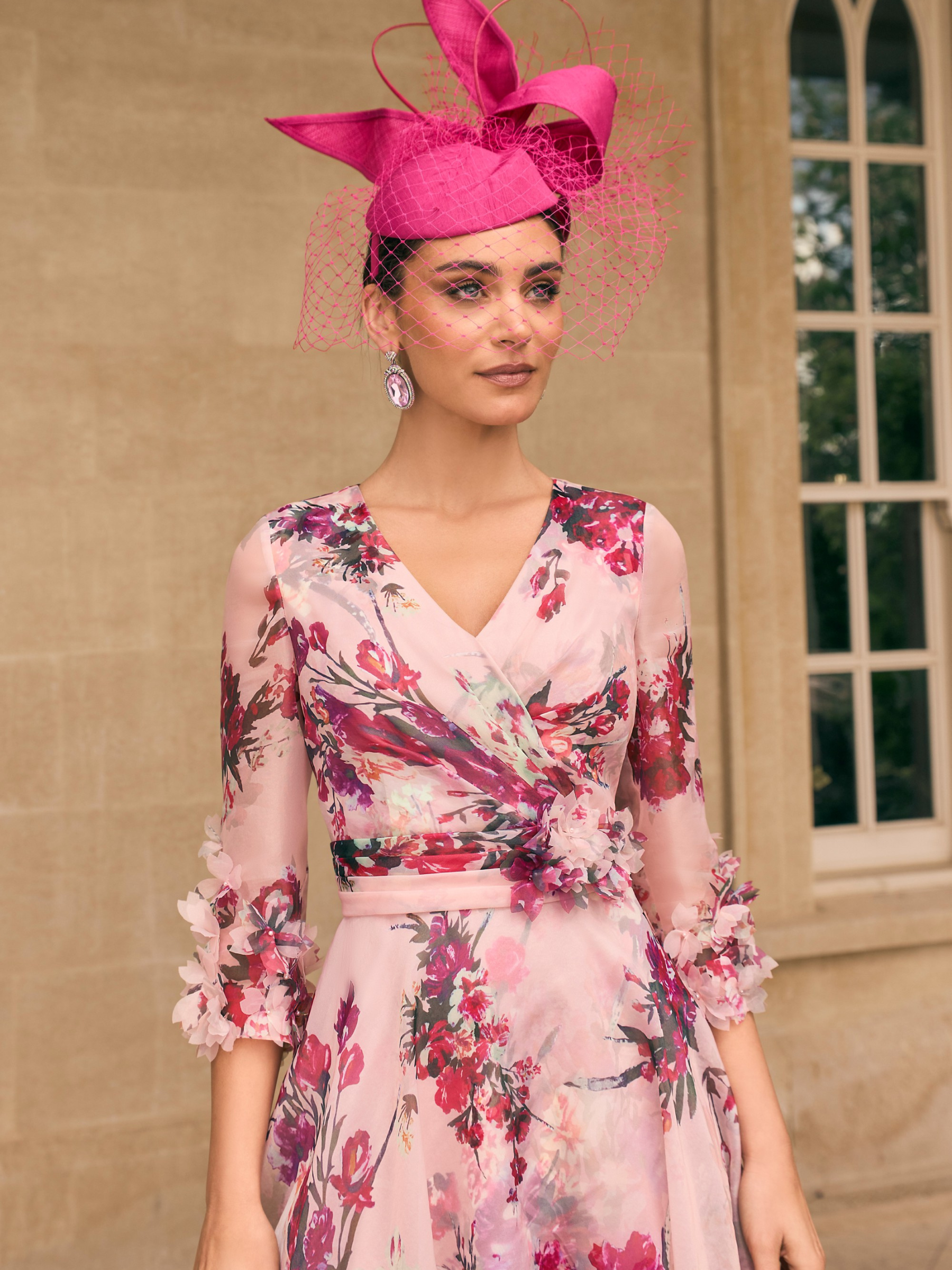 Veni Infantino 992774 Summer Berry Print Dress – elegant organza print occasion dress with flowing skirt and floral detailing, perfect for weddings, races and summer events.