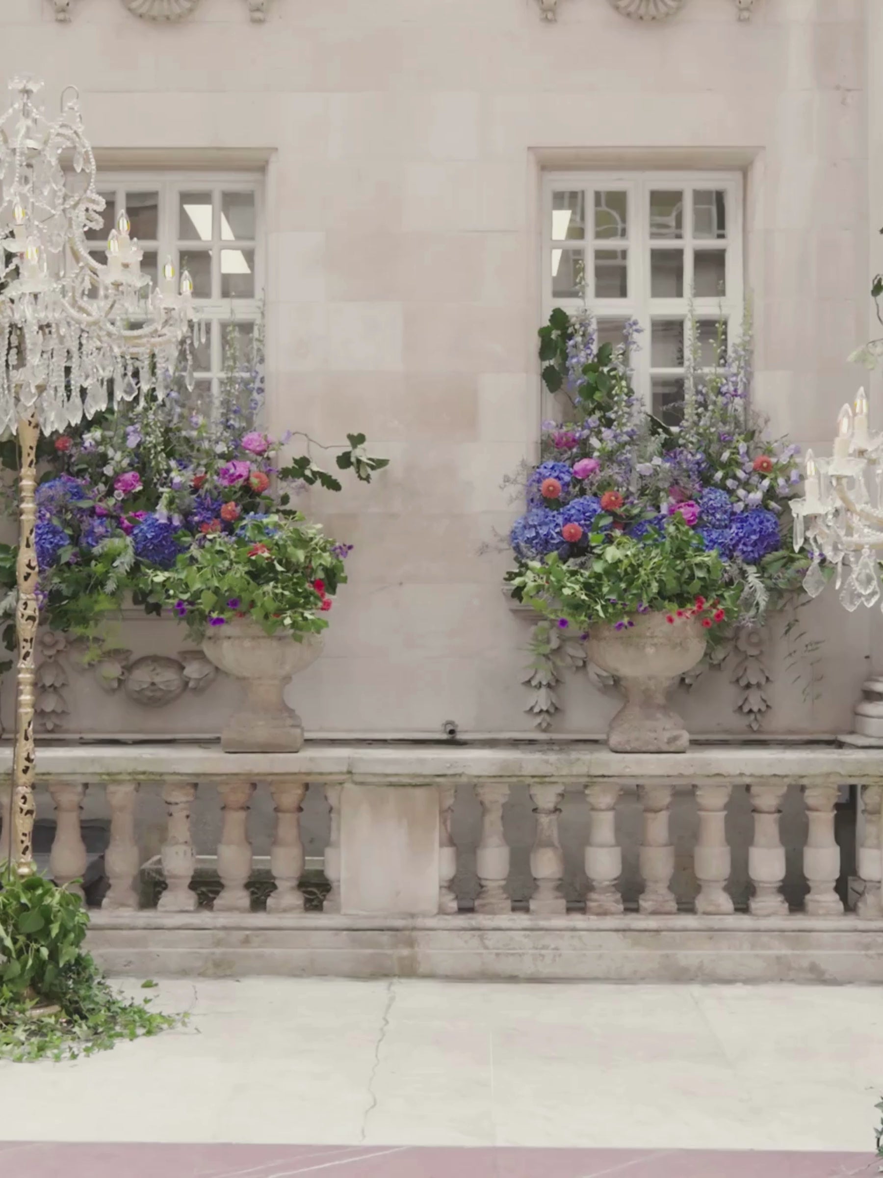 John Charles 29358 Petal/Ivory Dress with bardot neckline, A-line midi skirt, plissé chiffon godet and contrast floral appliqué.