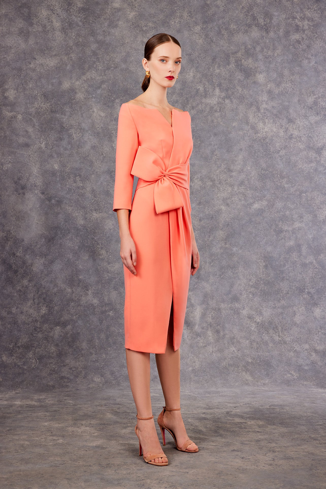 Sizes 10 & 12 Carla Ruiz - 99540 - Bow Midi Dress