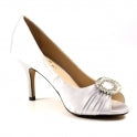Size 8 LUNAR - VALERIE - PEEP TOE SHOE - SILVER