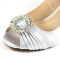 Size 8 LUNAR - VALERIE - PEEP TOE SHOE - SILVER