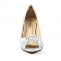 Size 8 LUNAR - VALERIE - PEEP TOE SHOE - SILVER