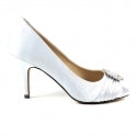 Size 8 LUNAR - VALERIE - PEEP TOE SHOE - SILVER